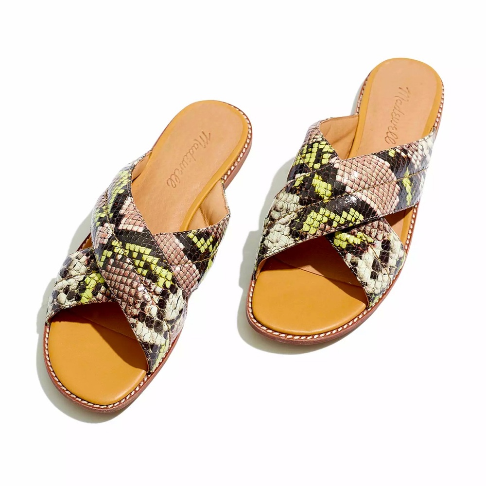 Madewell Snake Embossed Skyler Slide